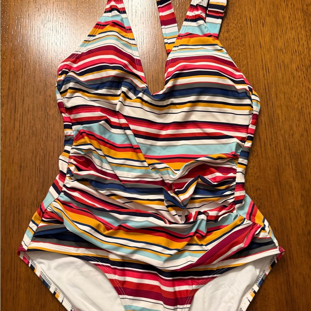 Anne Cole Colorful Striped One Piece Swimsuit